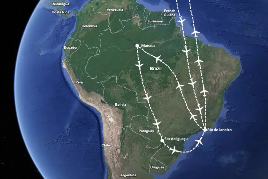 Brazil Travel Itinerary Overview Map Brazil Travel Itinerary Map