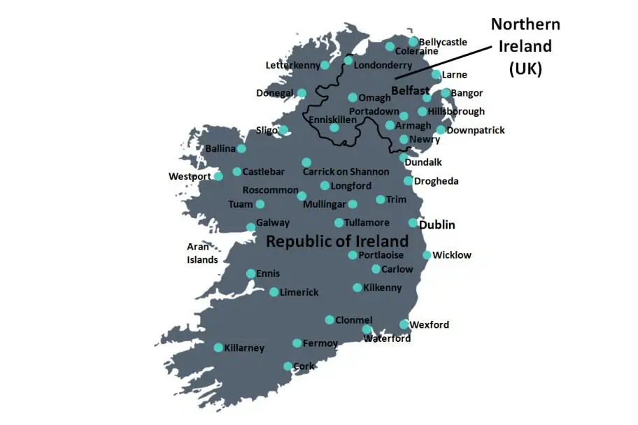 Ireland Travel - The Top Cities to Visit in Ireland Map