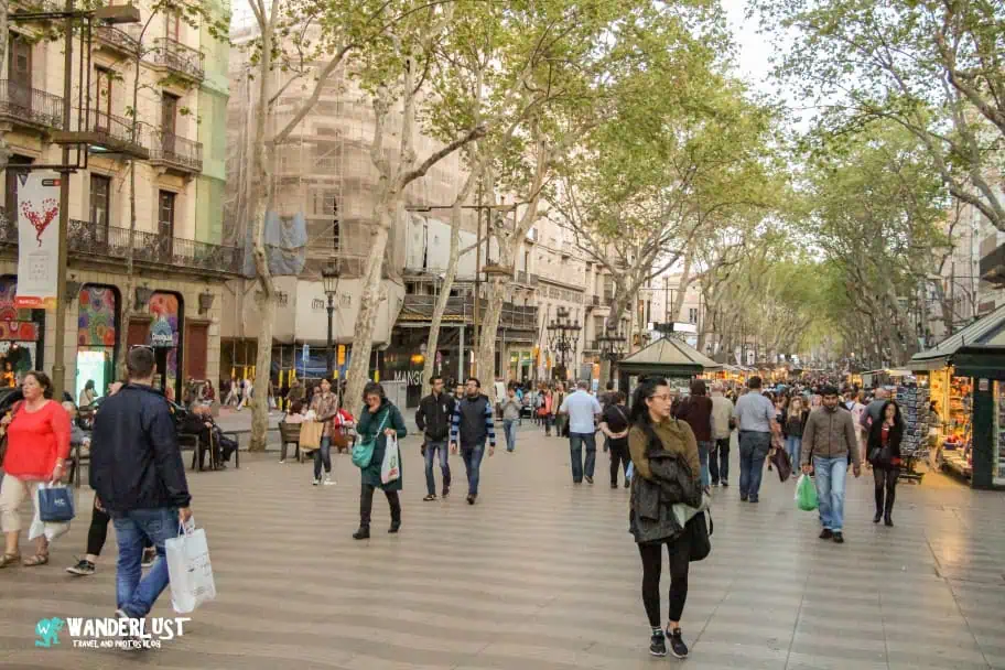 Las Ramblas Street A Day in Barcelona - Las Ramblas Street