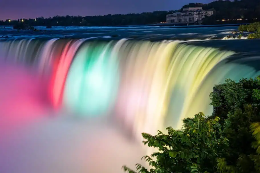 Niagara Falls Lit Up at Night
