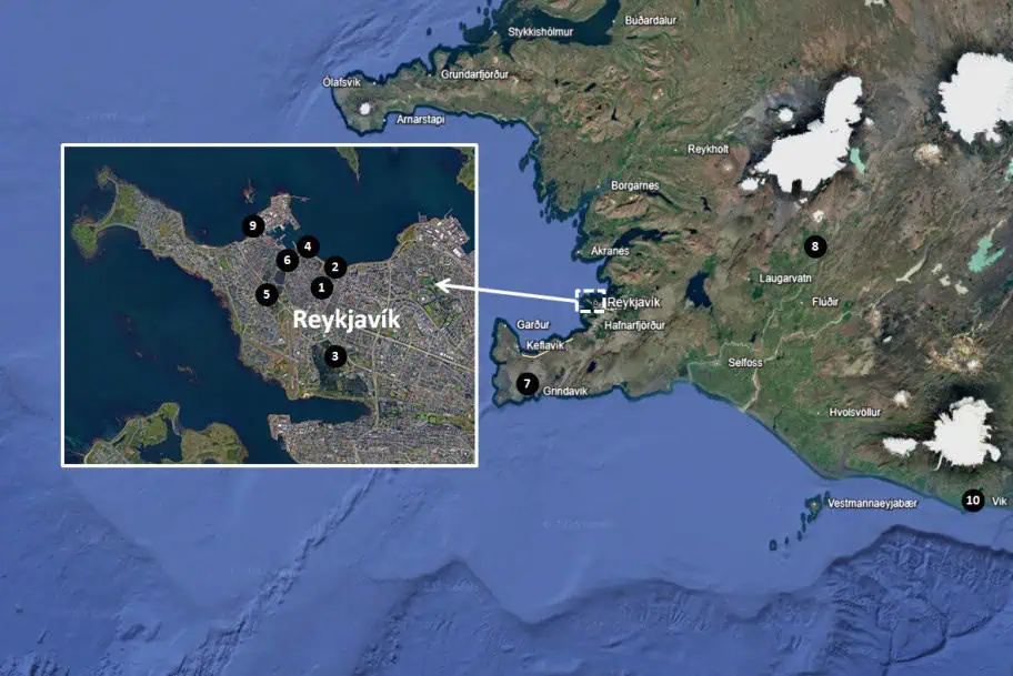 Top Things to See and Do in Reykjavik Map