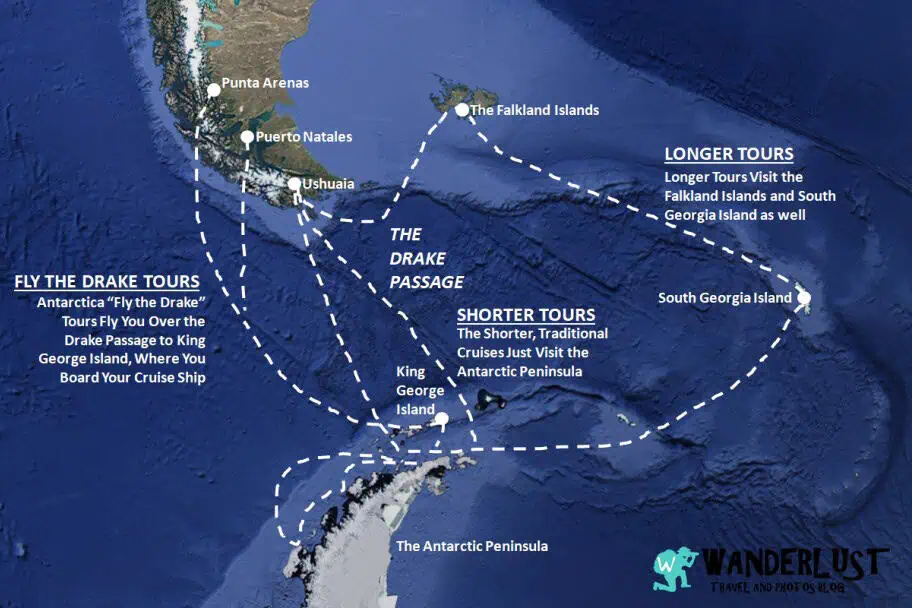 Antarctica Cruise Types Map