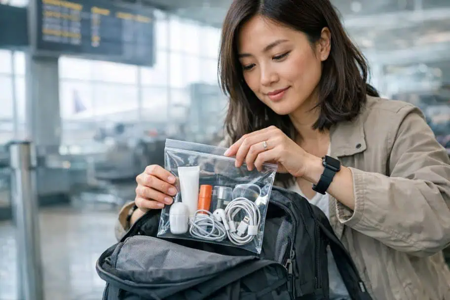 Keep Essentials in a Ziplock Bag Airport Travel Hacks - Keep Essentials in a Ziplock Bag