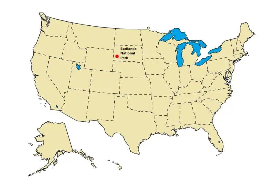 Badlands National Park Location Map Badlands National Park Location Map