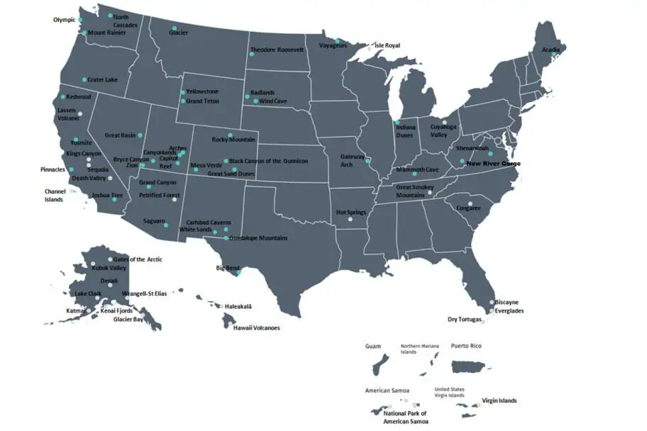 National Parks That I Have Visited Map National Parks That I Have Visited Map