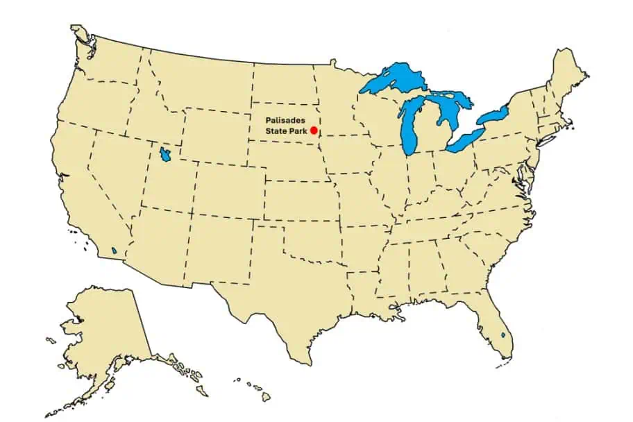 Palisades State Park Location Map