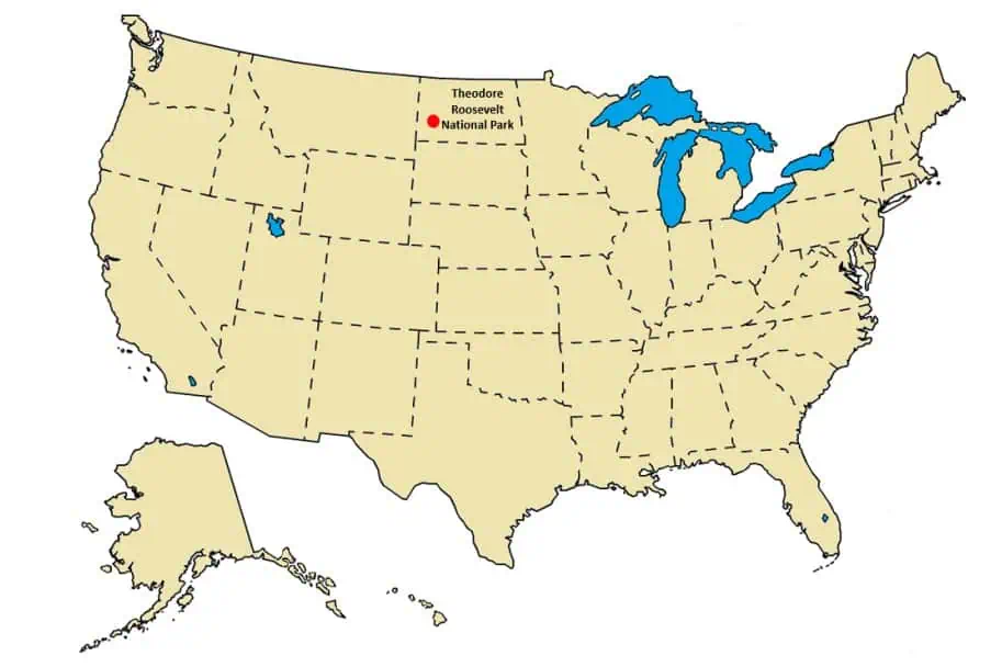 Theodore Roosevelt National Park Location Map